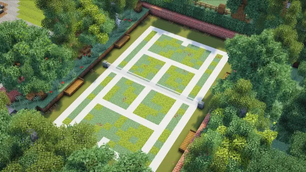 Manor Tennis Court, a Minecraft build
