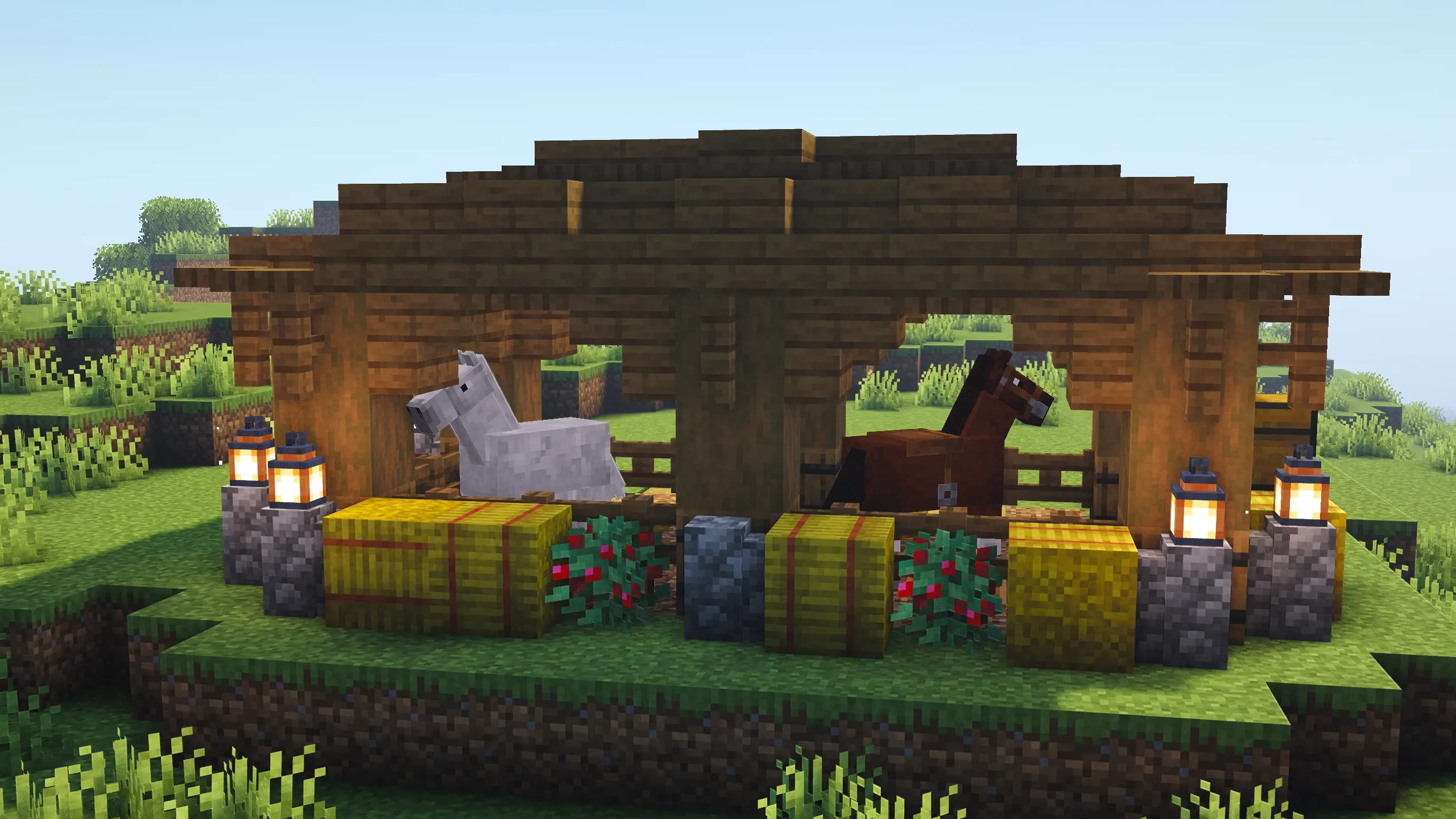 Open Timber Stable, a Minecraft starter build, in-game photo 2