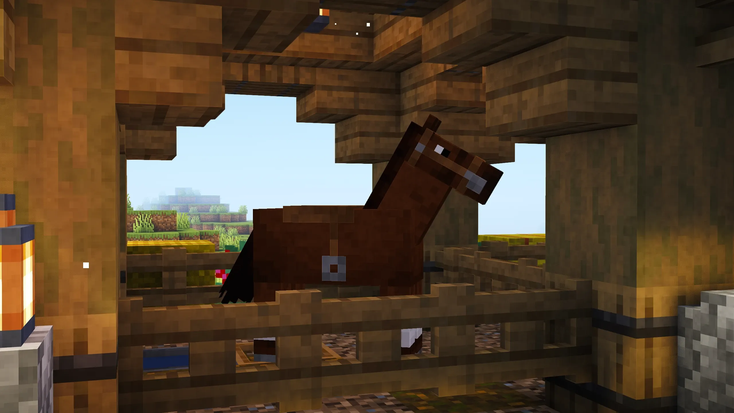 Open Timber Stable, a Minecraft starter build, in-game photo 3