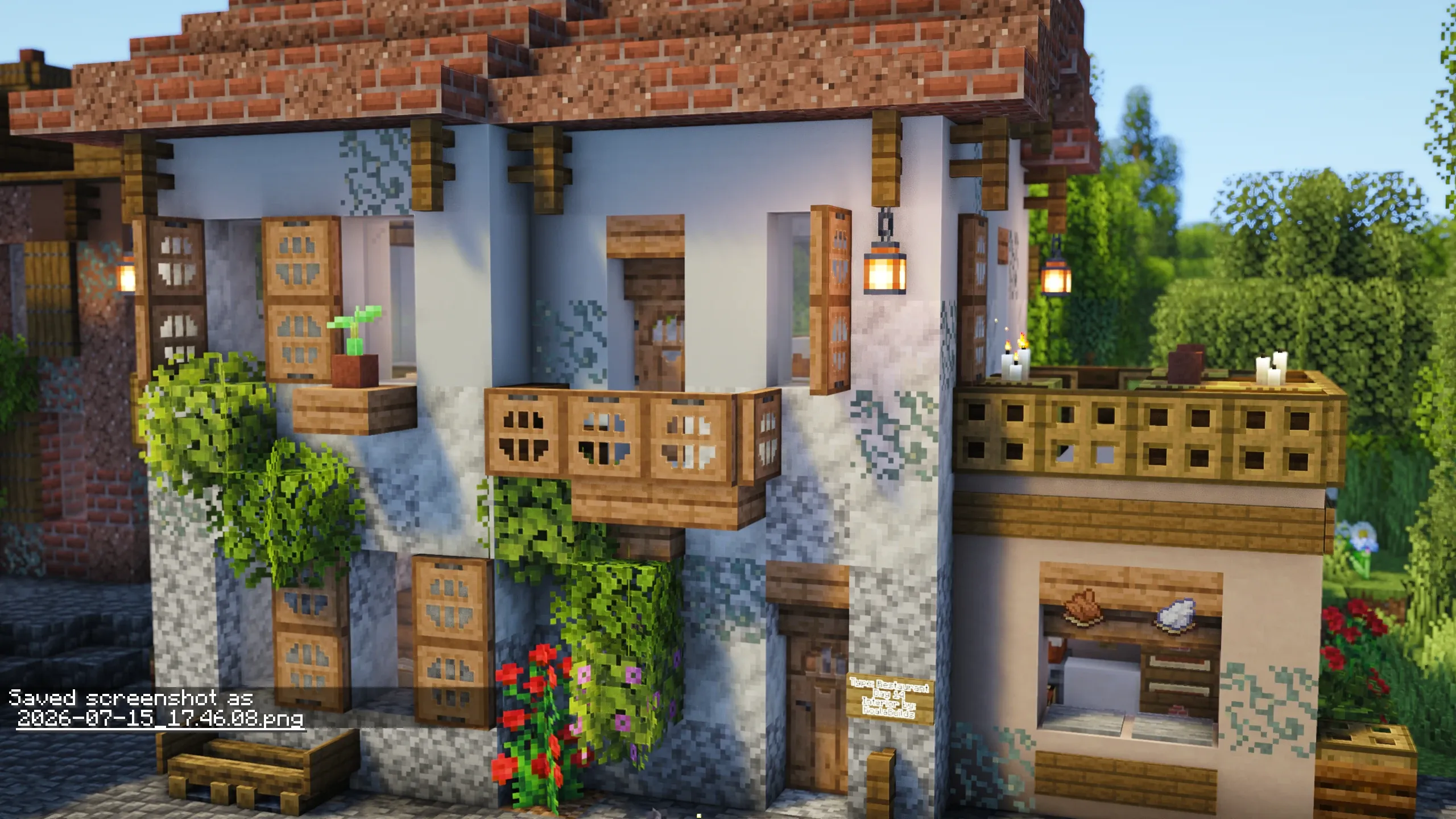 Italian Terrace Restaurant, a Minecraft build, in-game photo 2