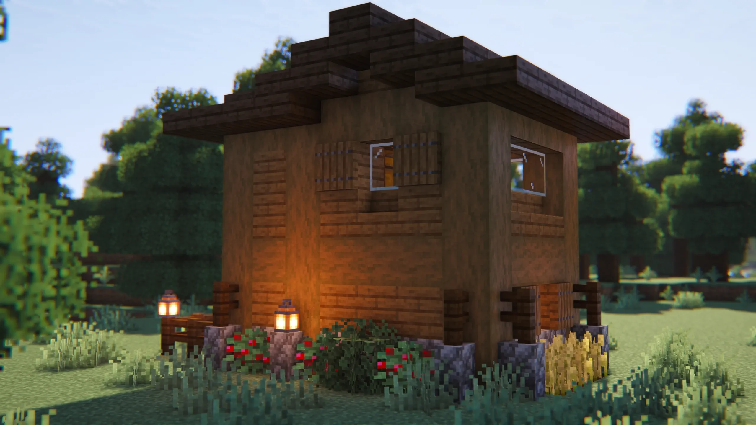 Small Spruce House, a Minecraft starter house and survival base, in-game photo 3