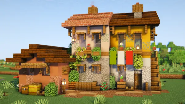 Italian 2-Player House #2, a Minecraft starter house and survival base