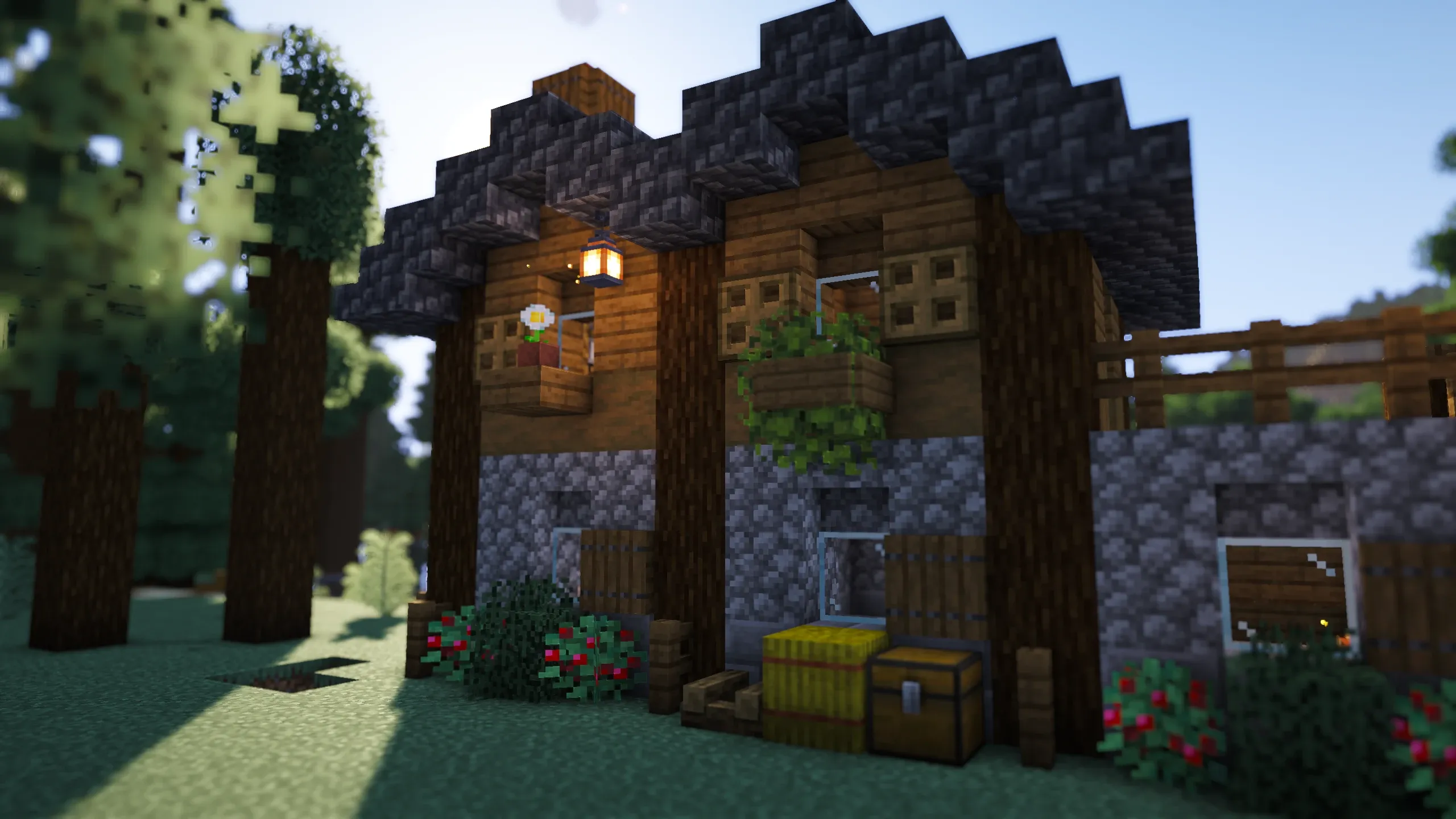 Crossbeam House, a Minecraft starter house and survival base, in-game photo 3