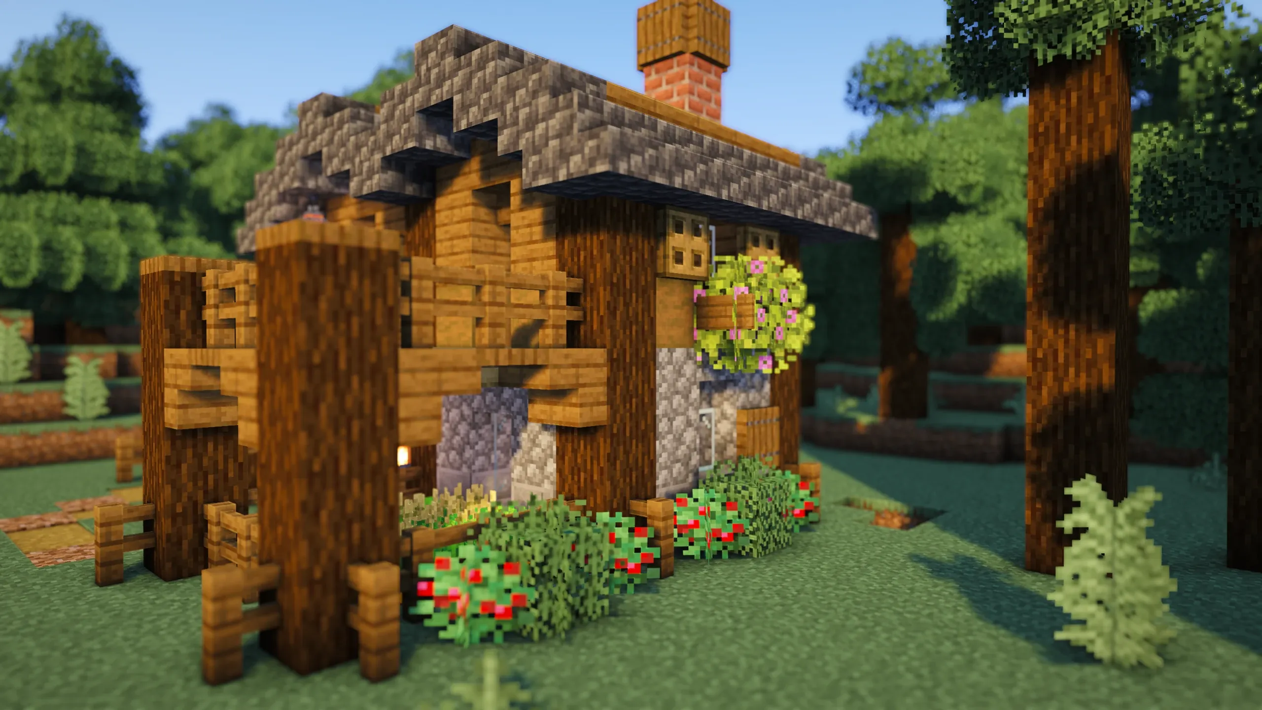Crossbeam House, a Minecraft starter house and survival base, in-game photo 2