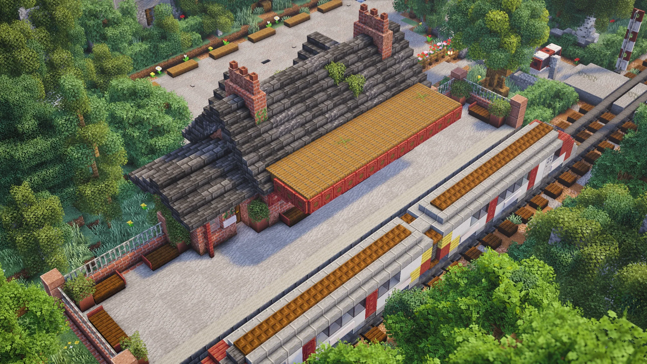 British Train Station, a Minecraft build, in-game photo 2