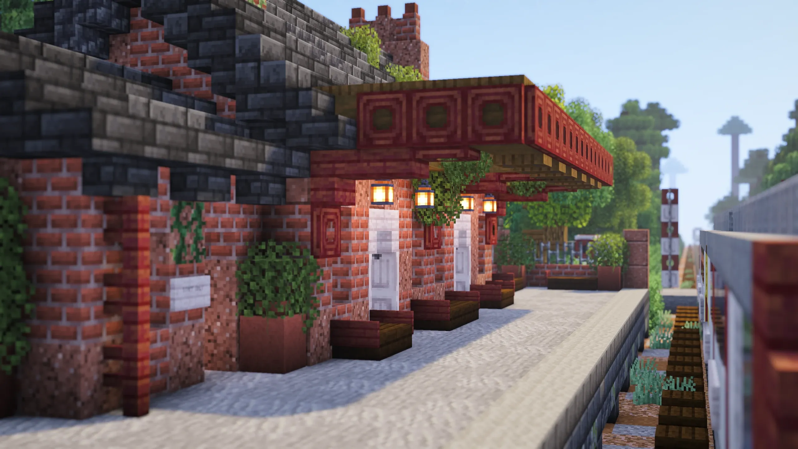 British Train Station, a Minecraft build, in-game photo 3