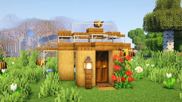 Bee Dome, a Minecraft starter build, in-game photo 3