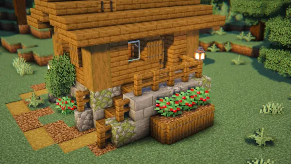 Loftpine Cabin, a Minecraft starter house and survival base, in-game photo 3