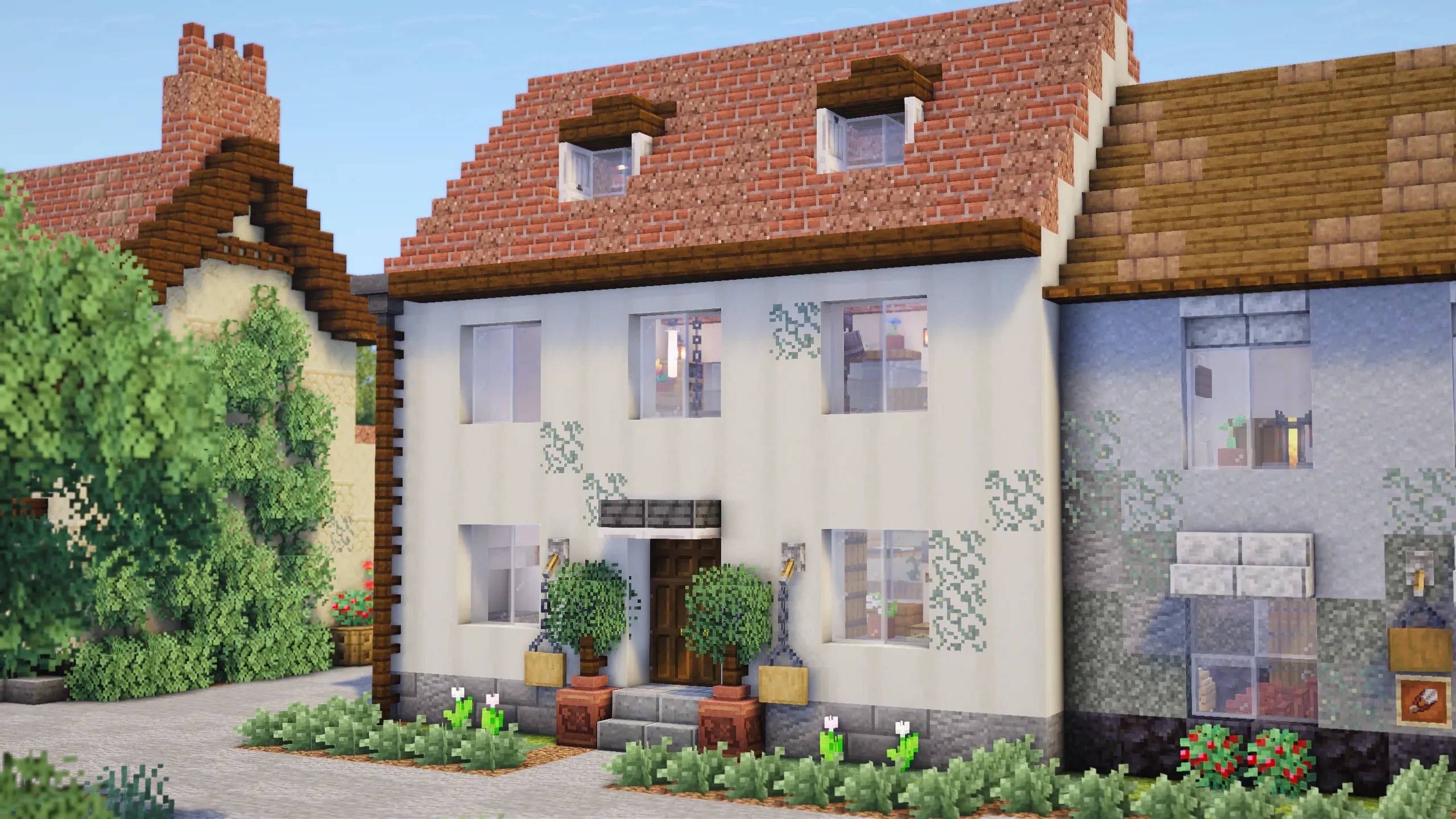British Cottage Terrace, a Minecraft house, in-game photo 2
