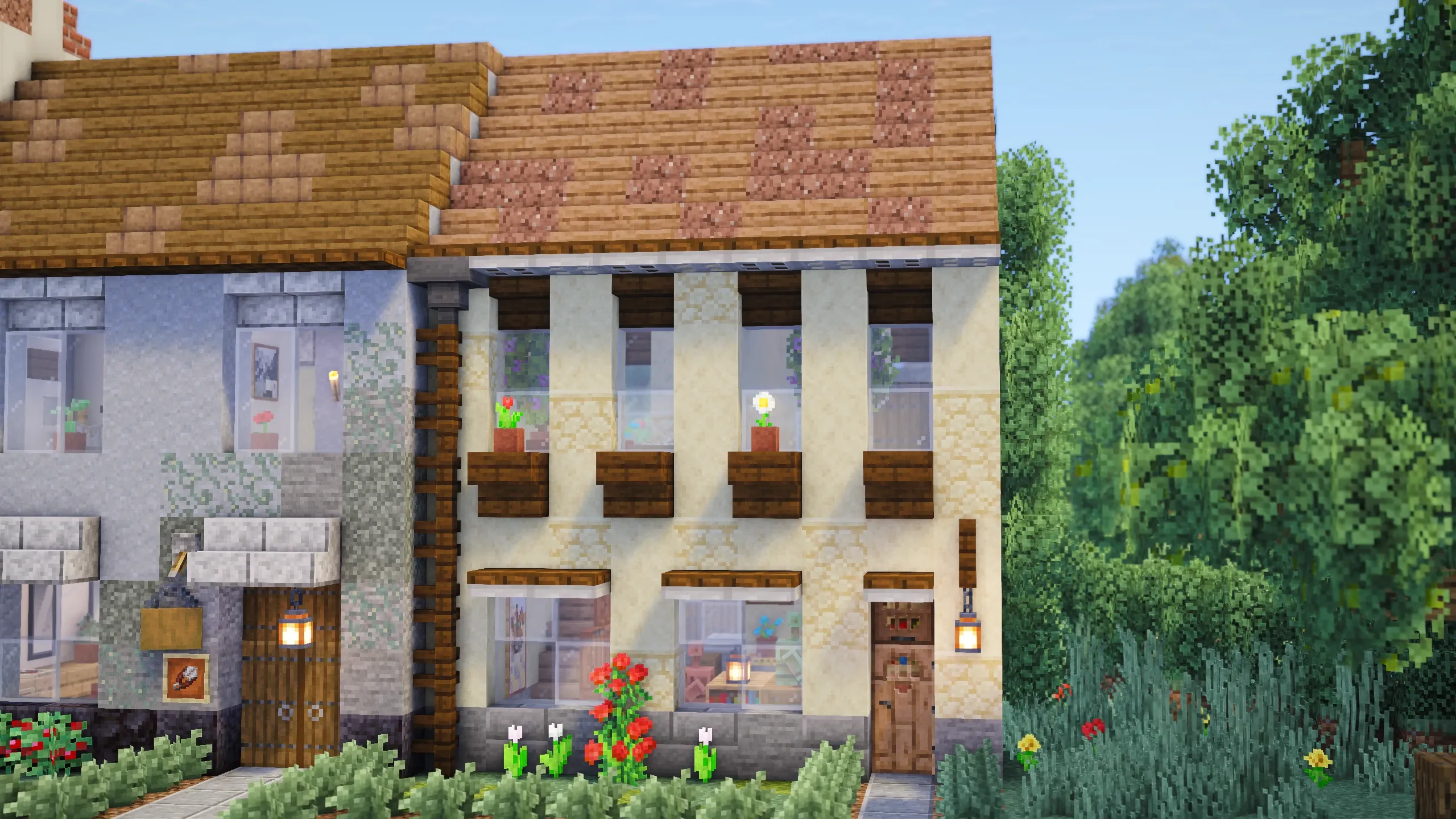 British Cottage Terrace, a Minecraft house, in-game photo 4