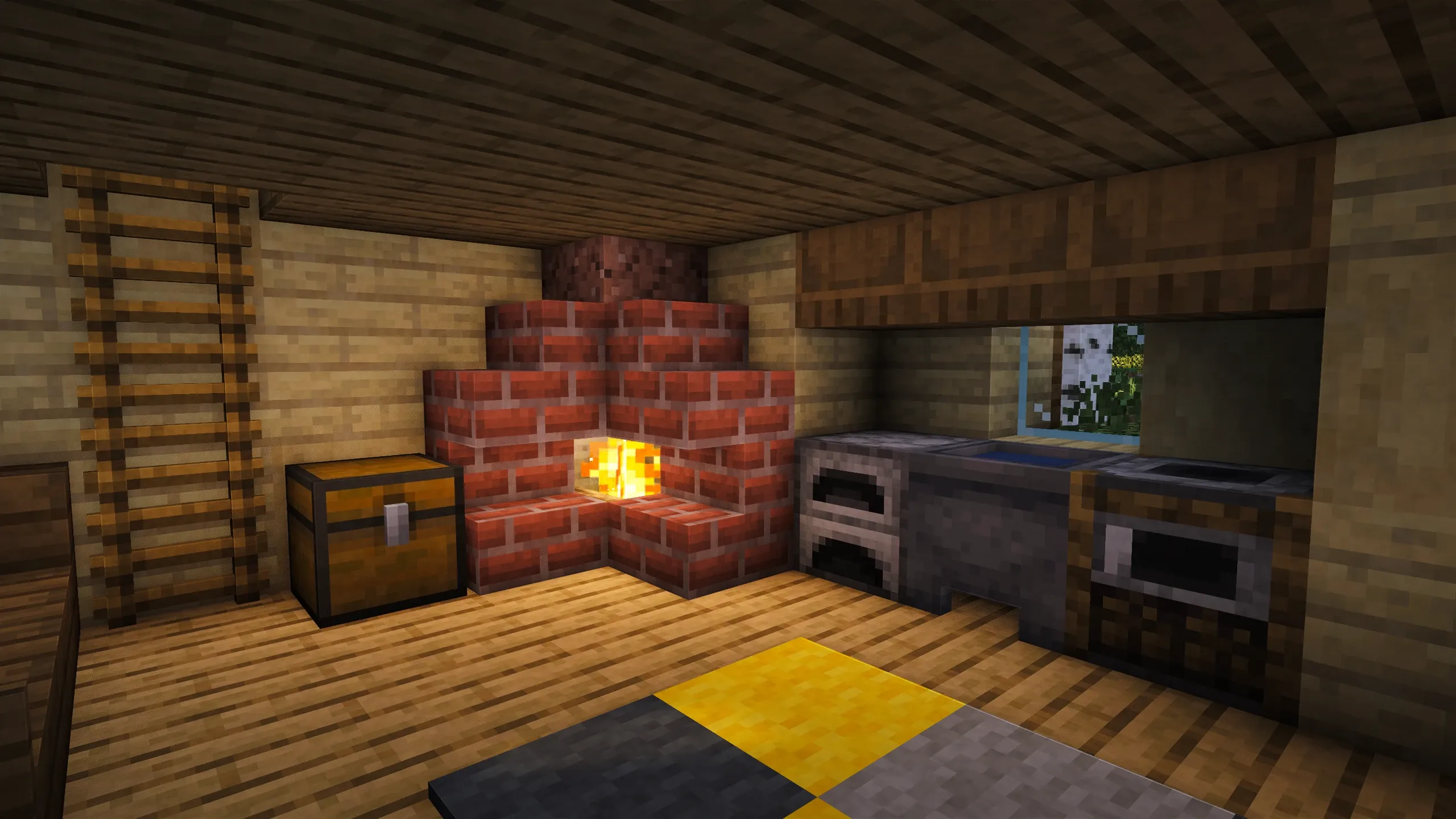 Birch Cottage, a Minecraft starter house and survival base, in-game photo 5