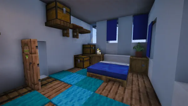 Greek Cottage, a Minecraft starter house and survival base, in-game photo 5