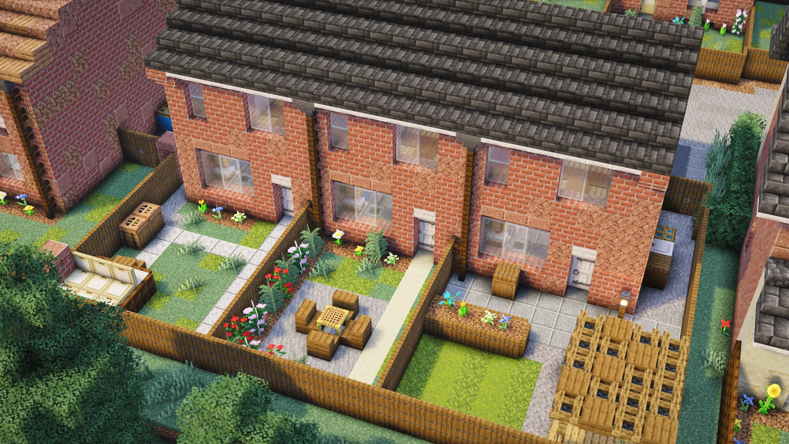 British Brick Terrace, a Minecraft house, in-game photo 3