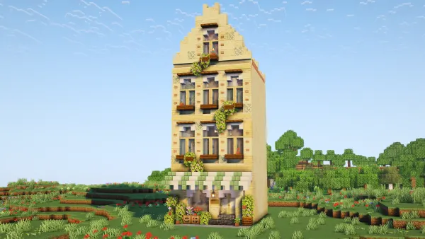 Dutch-Inspired Town House, a Minecraft house