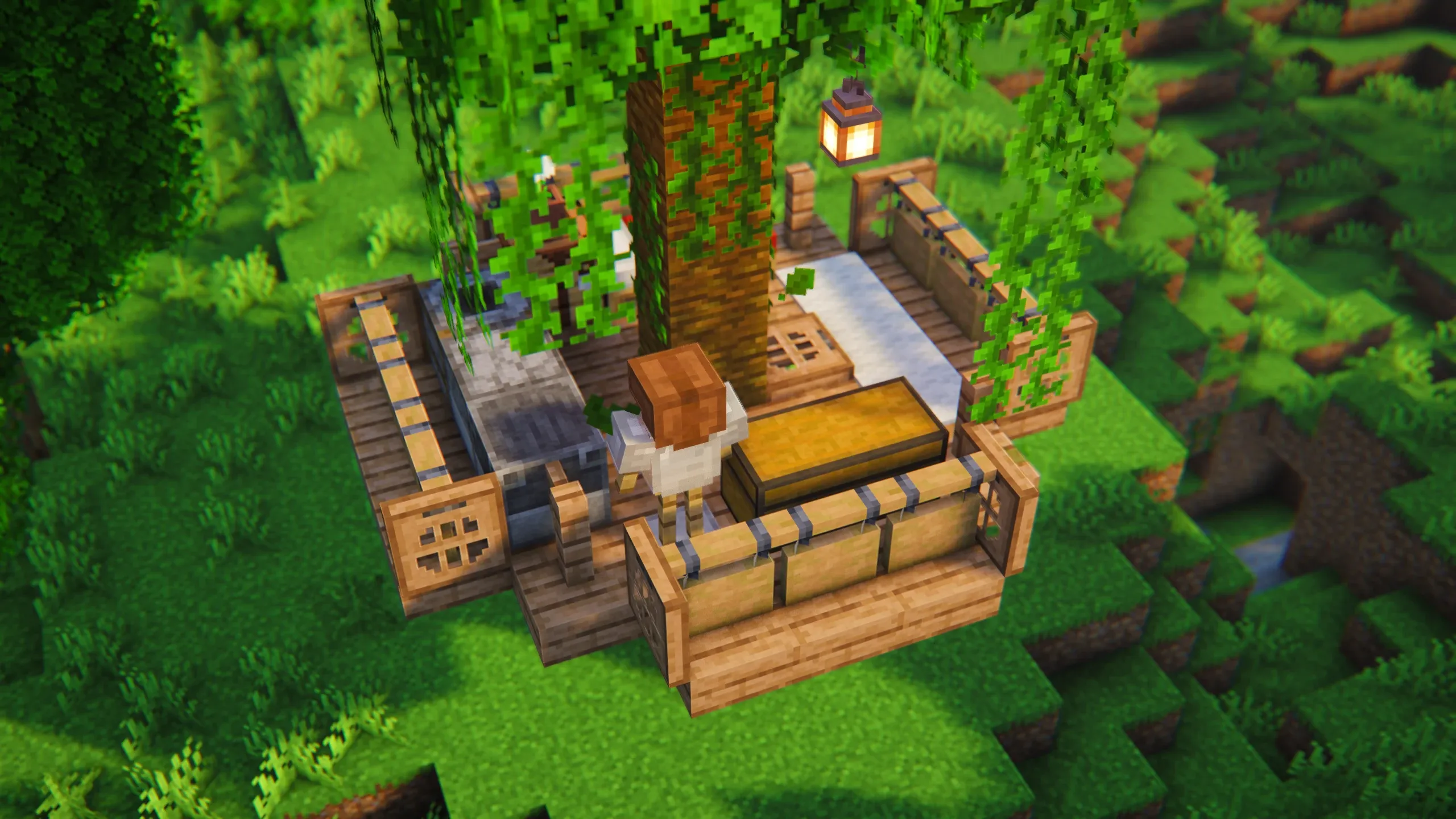 Easy Jungle Treehouse, a Minecraft starter house and survival base, in-game photo 5