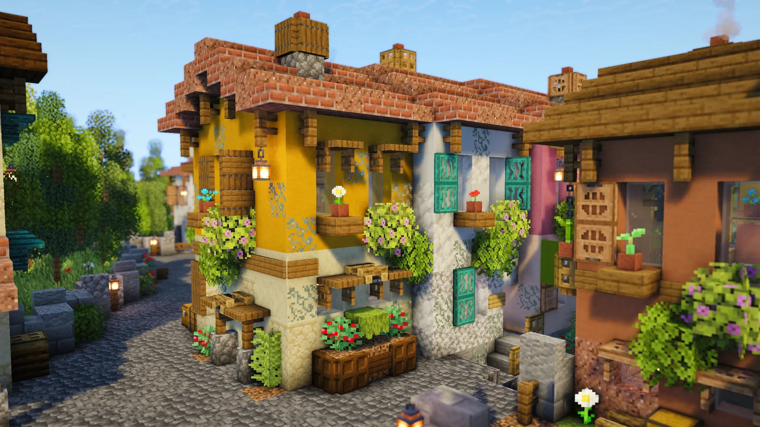 Italian Painted Terrace Row, a Minecraft house, in-game photo 4