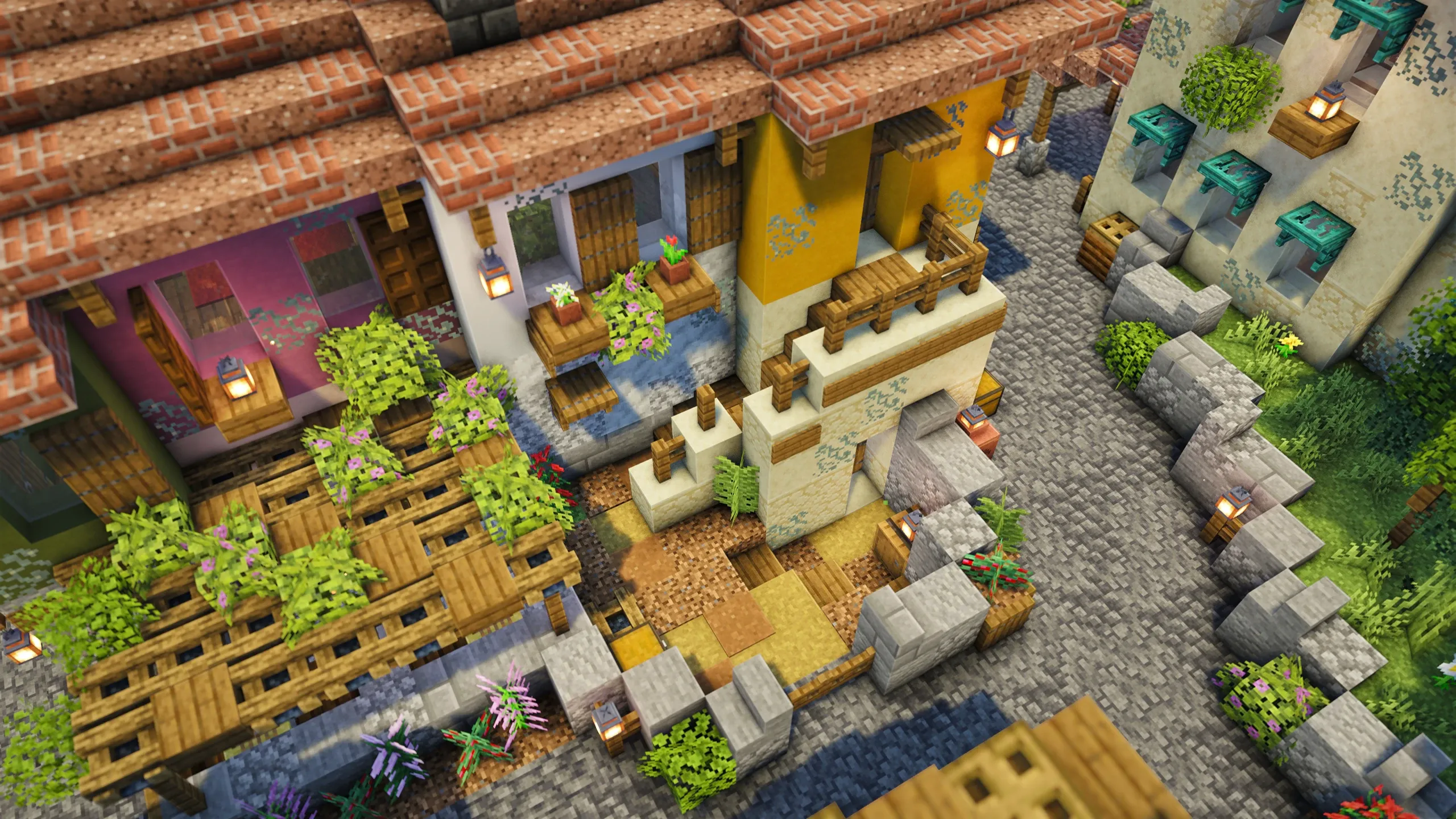 Italian Painted Terrace Row, a Minecraft house, in-game photo 5