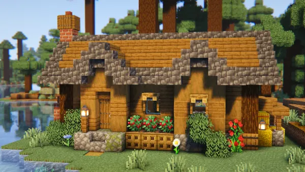 Stonecap Cottage, a Minecraft starter house and survival base