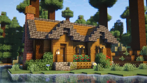 Stonecap Cottage, a Minecraft starter house and survival base, in-game photo 2