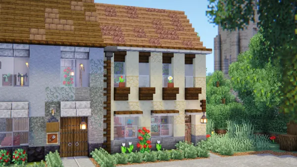 British Flowerbox Cottage, a Minecraft house