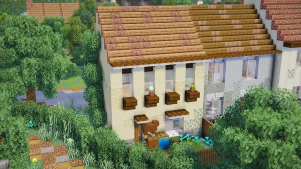 British Flowerbox Cottage, a Minecraft house, in-game photo 2