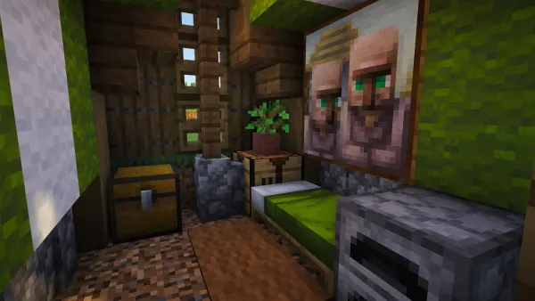 Wooden Starter Tent, a Minecraft starter house and survival base, in-game photo 4