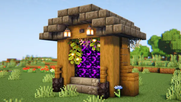 Nether Portal, a Minecraft starter build, in-game photo 2