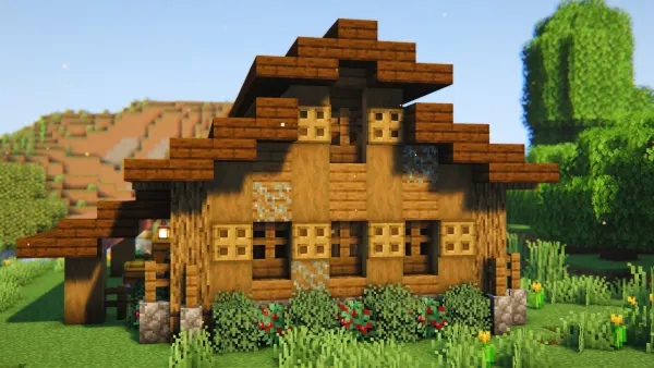 Villager Trading Hall, a Minecraft starter house and survival base, in-game photo 2