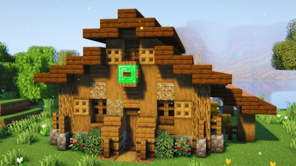 Villager Trading Hall, a Minecraft starter house and survival base