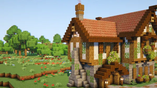 Medieval Farmhouse, a Minecraft house, in-game photo 3