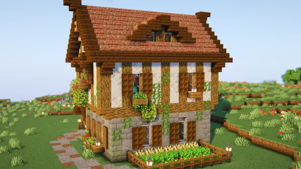 Medieval Farmhouse, a Minecraft house, in-game photo 4
