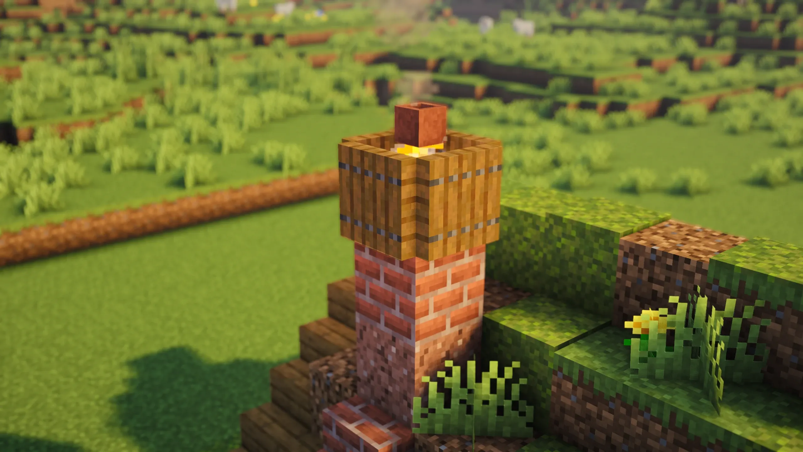Moss-roof Starter Base, a Minecraft starter base and survival base, in-game photo 3