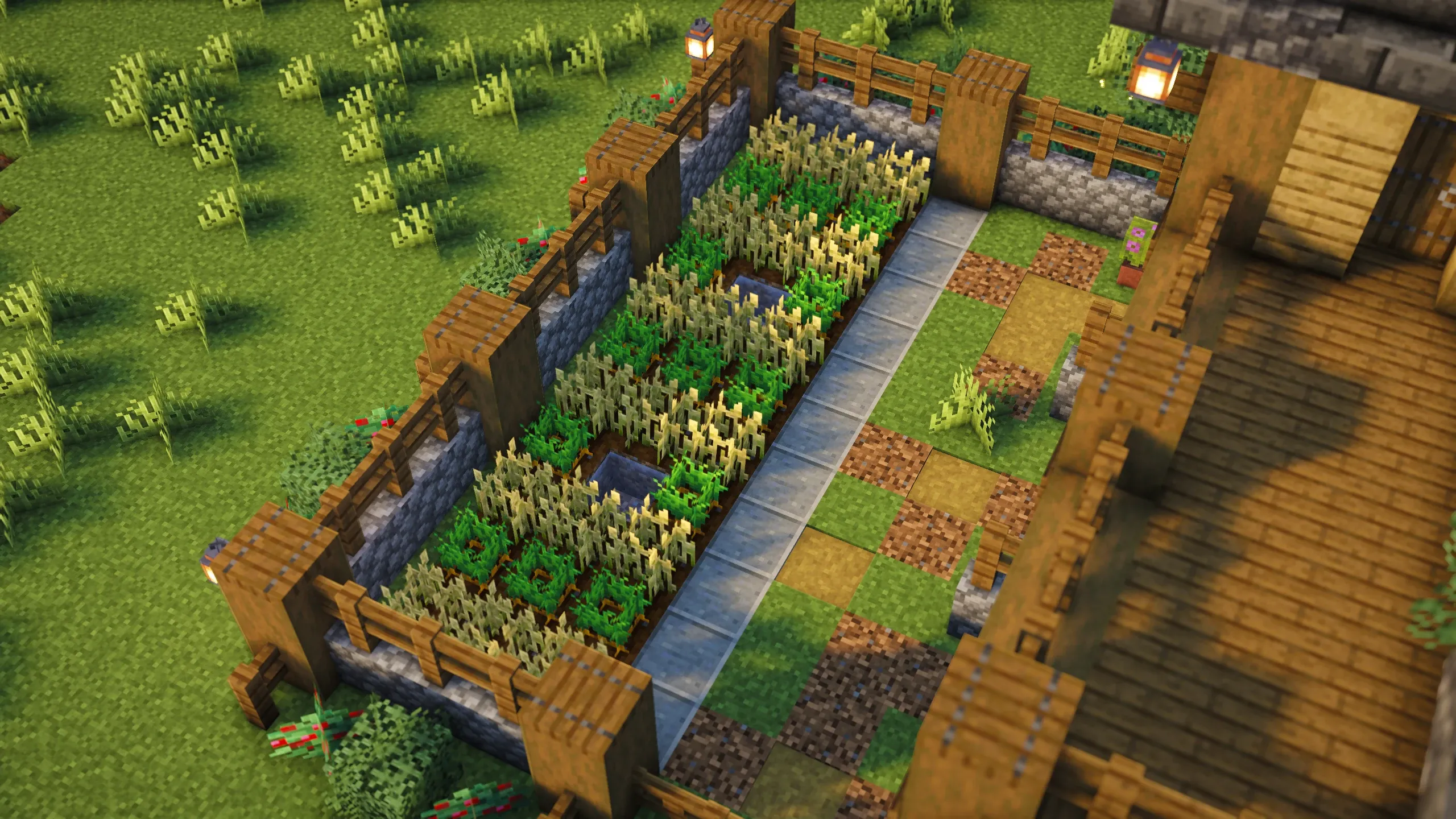Oak Survival Cottage, a Minecraft starter house and survival base, in-game photo 3