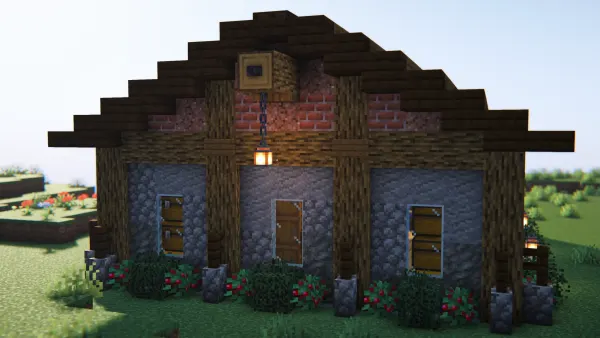 Stone Storage House, a Minecraft starter house and survival base, in-game photo 3