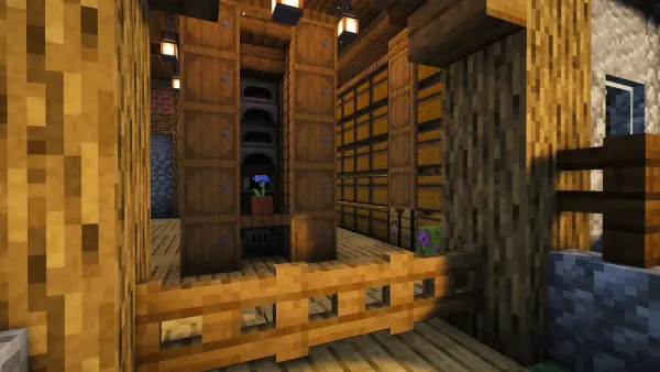 Stone Storage House, a Minecraft starter house and survival base, in-game photo 4
