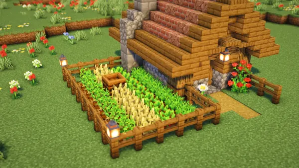 Peakhollow Farmhouse, a Minecraft starter house and survival base, in-game photo 2