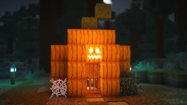 Small Pumpkin House, a Minecraft starter house and survival base