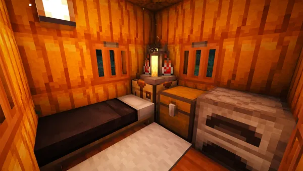 Small Pumpkin House, a Minecraft starter house and survival base, in-game photo 2