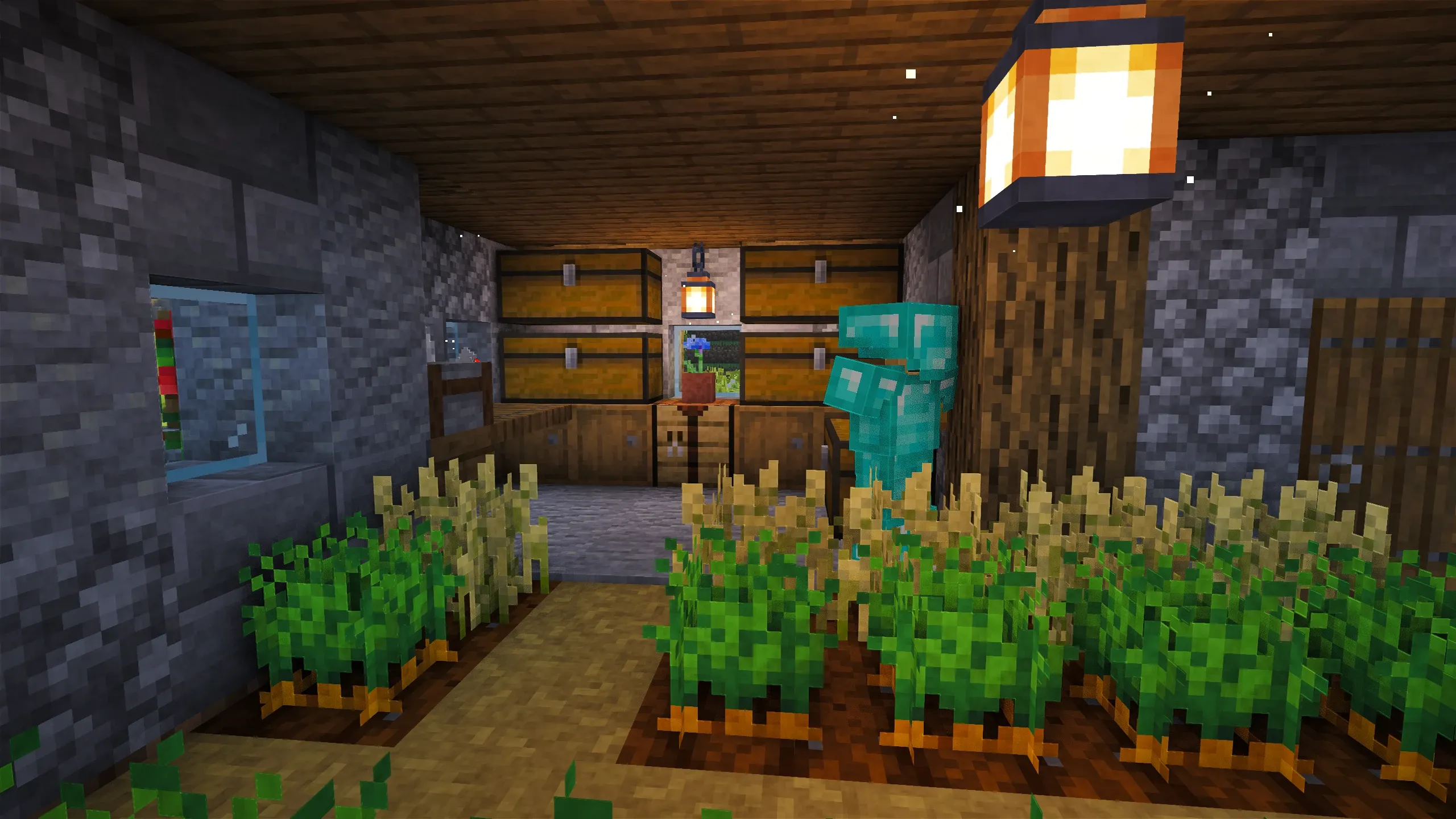 Oak Hillside House, a Minecraft starter house and survival base, in-game photo 5