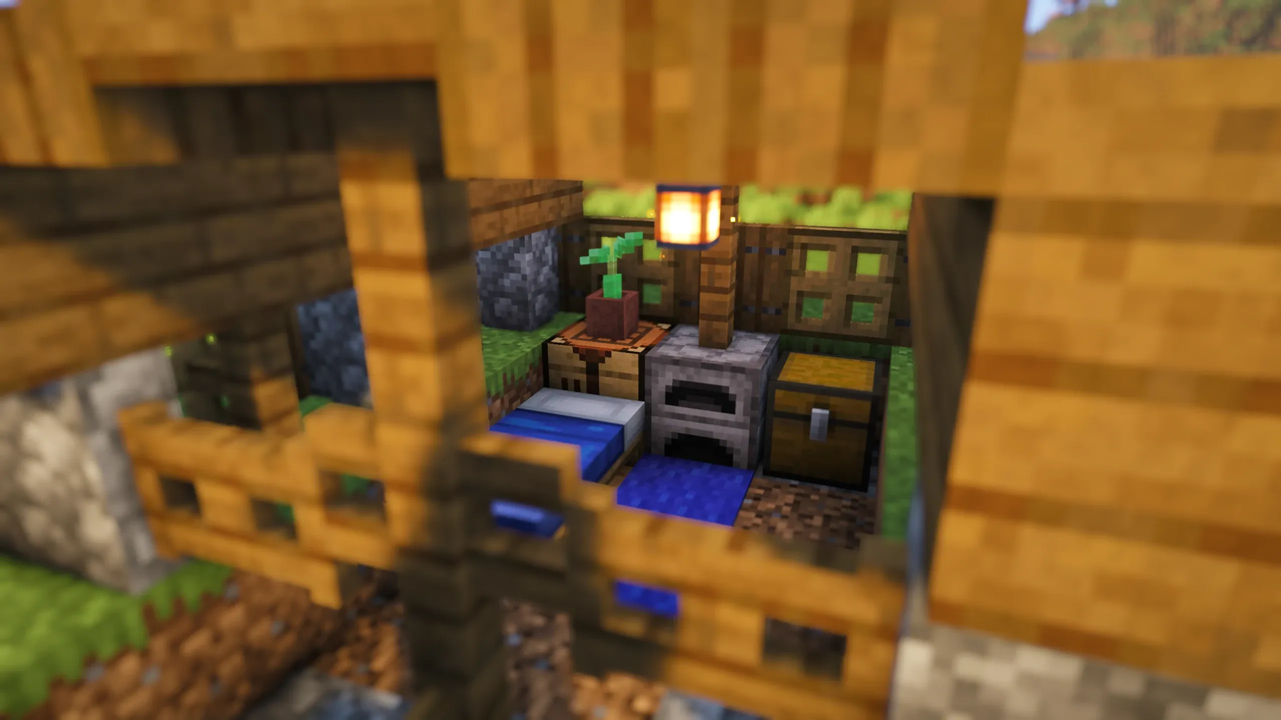Spruce Shelter, a Minecraft starter build, in-game photo 2