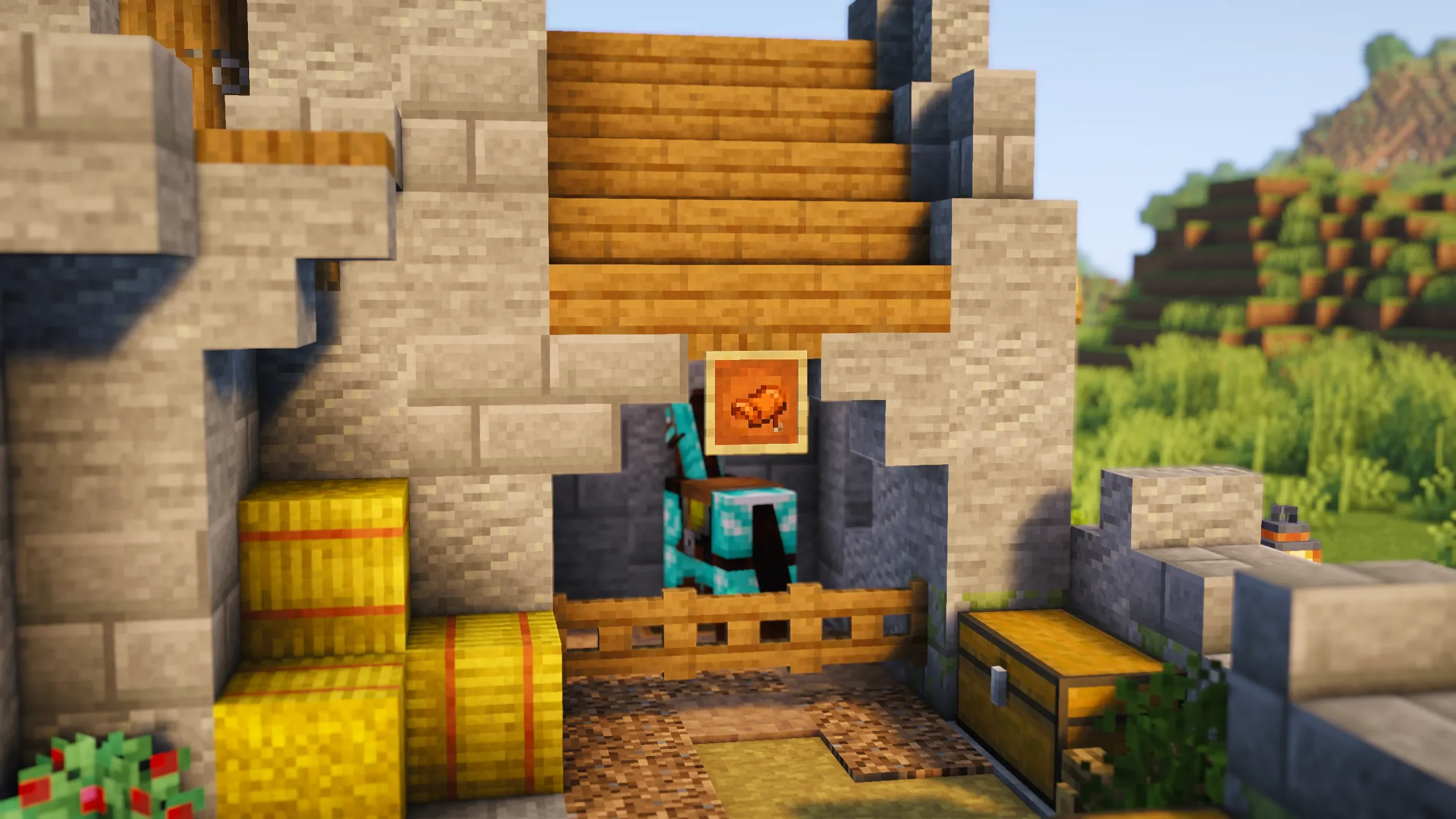 Small Starter Castle, a Minecraft starter castle, in-game photo 3