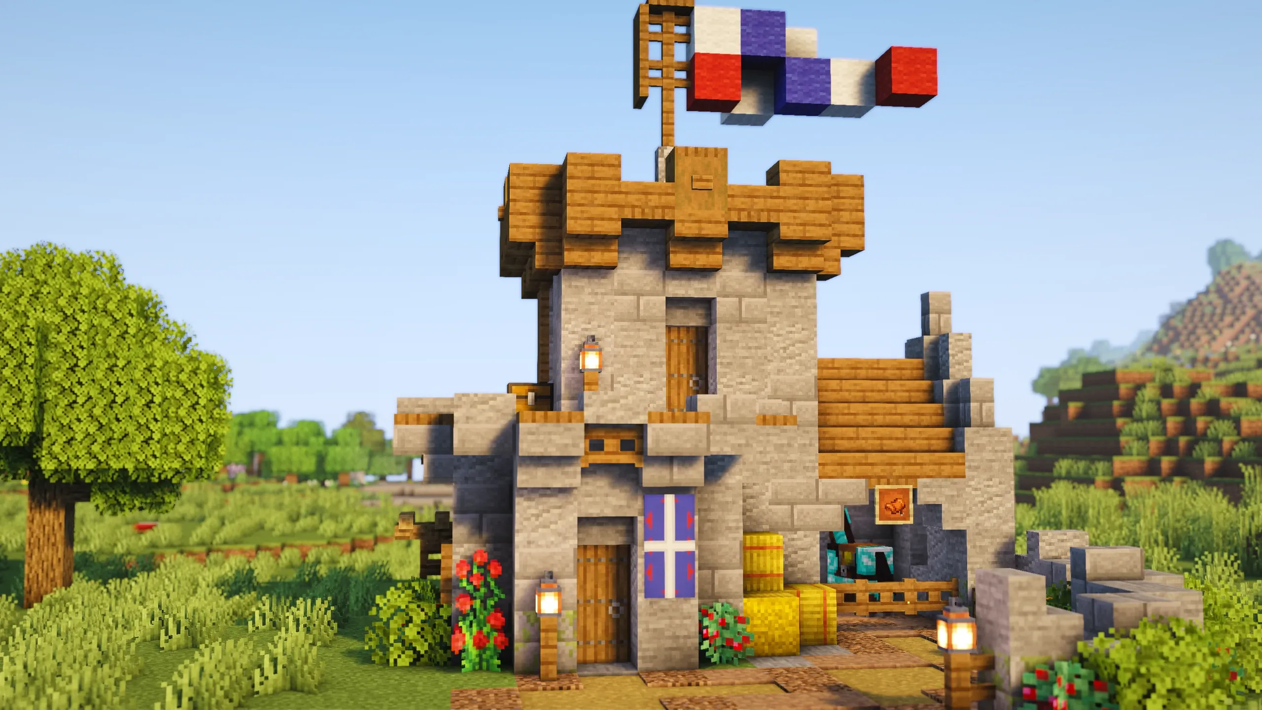 Small Starter Castle, a Minecraft starter castle, in-game photo 2