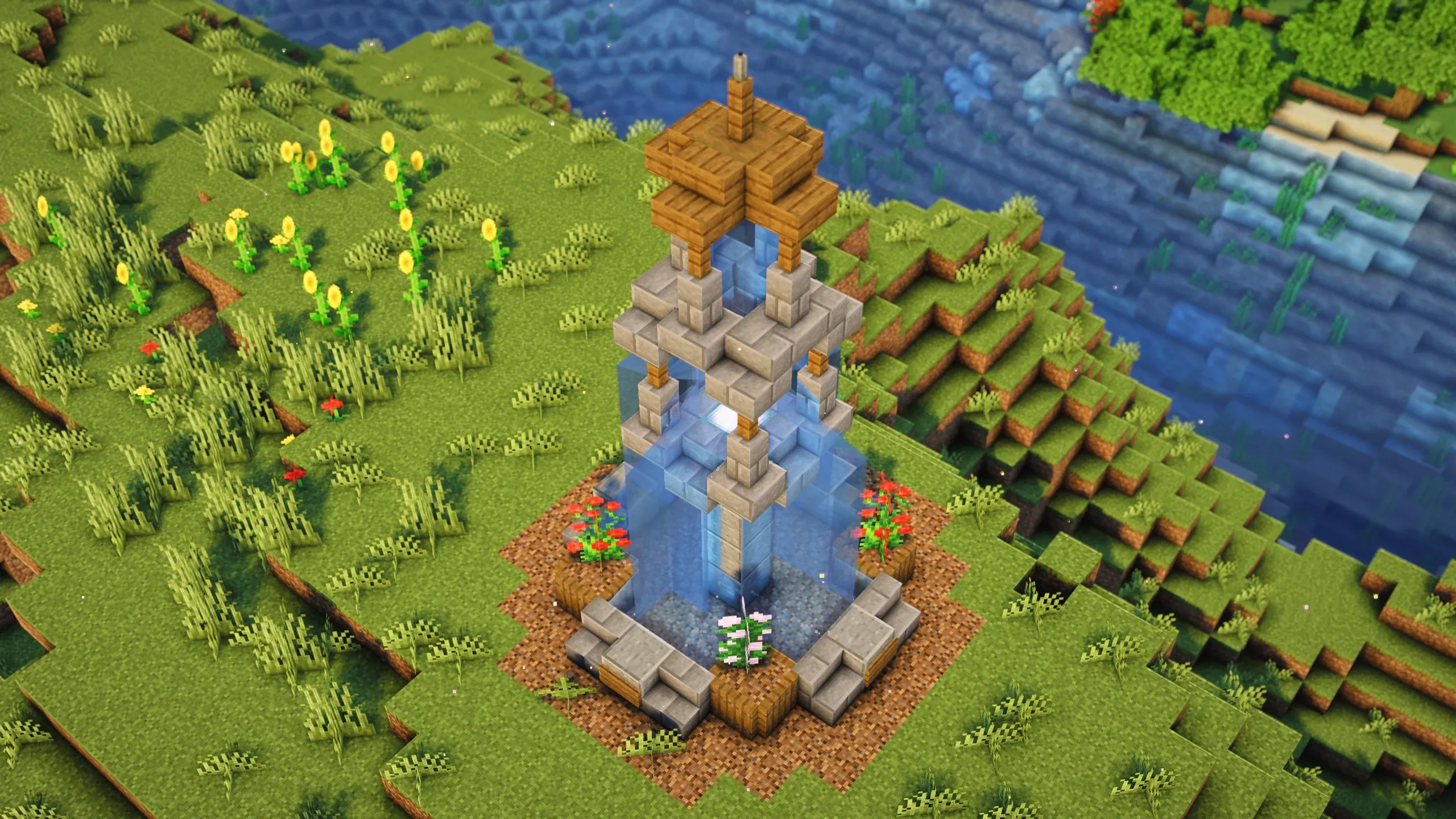 Fountain #1, a Minecraft build, in-game photo 2
