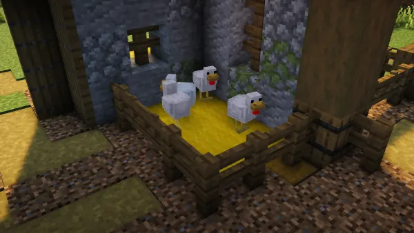 Oak Animal Barn, a Minecraft starter build, in-game photo 5