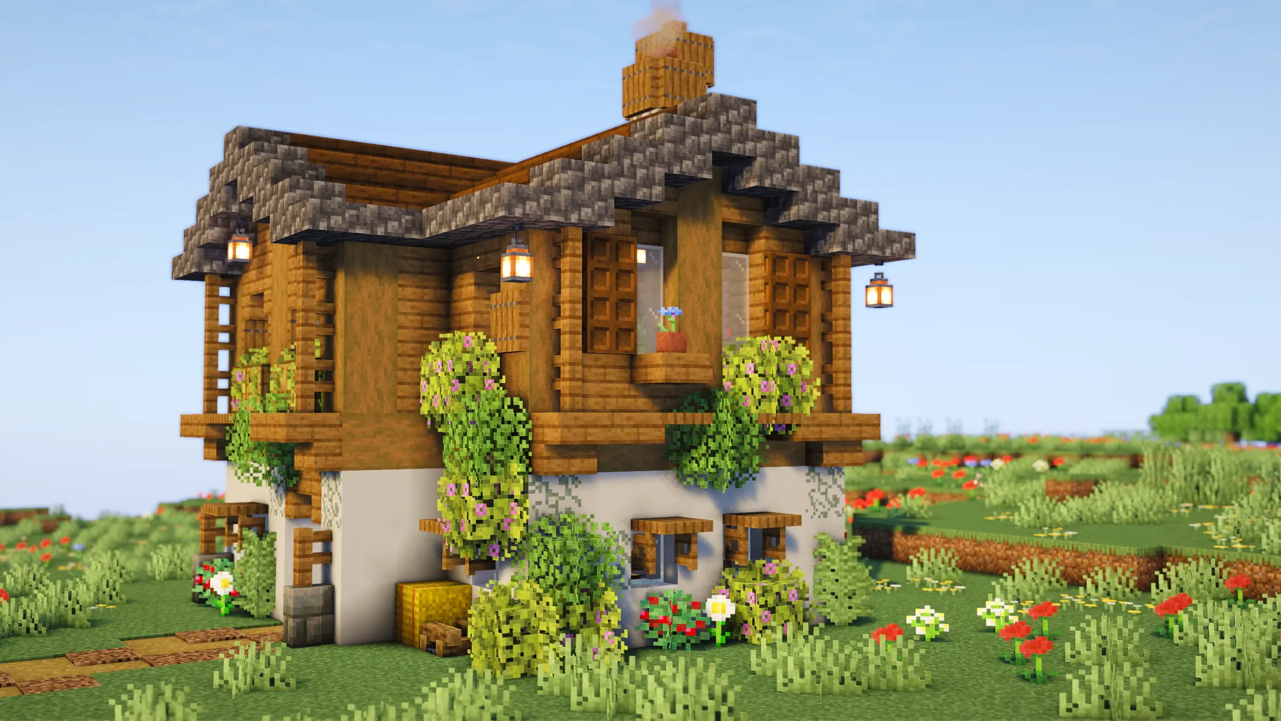 Austrian Inspired House, a Minecraft starter house and survival base, in-game photo 2