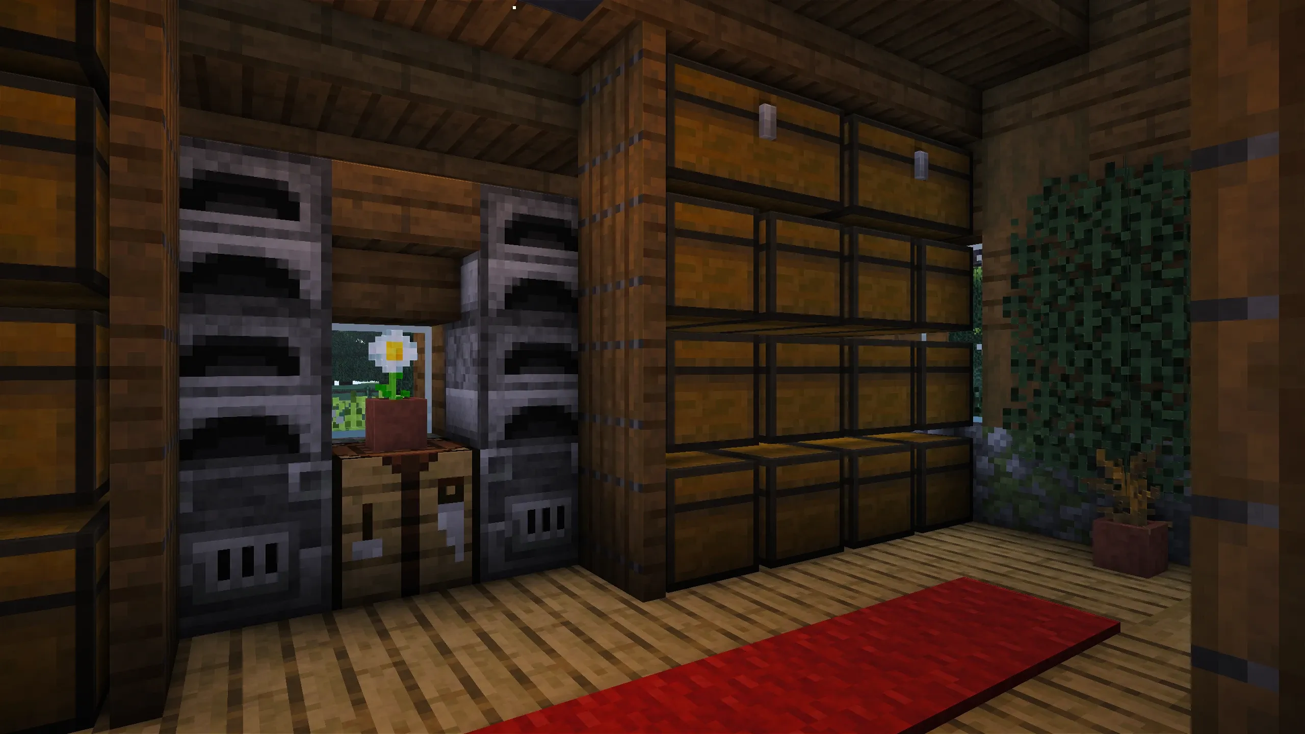 Log Storage House, a Minecraft starter house and survival base, in-game photo 4