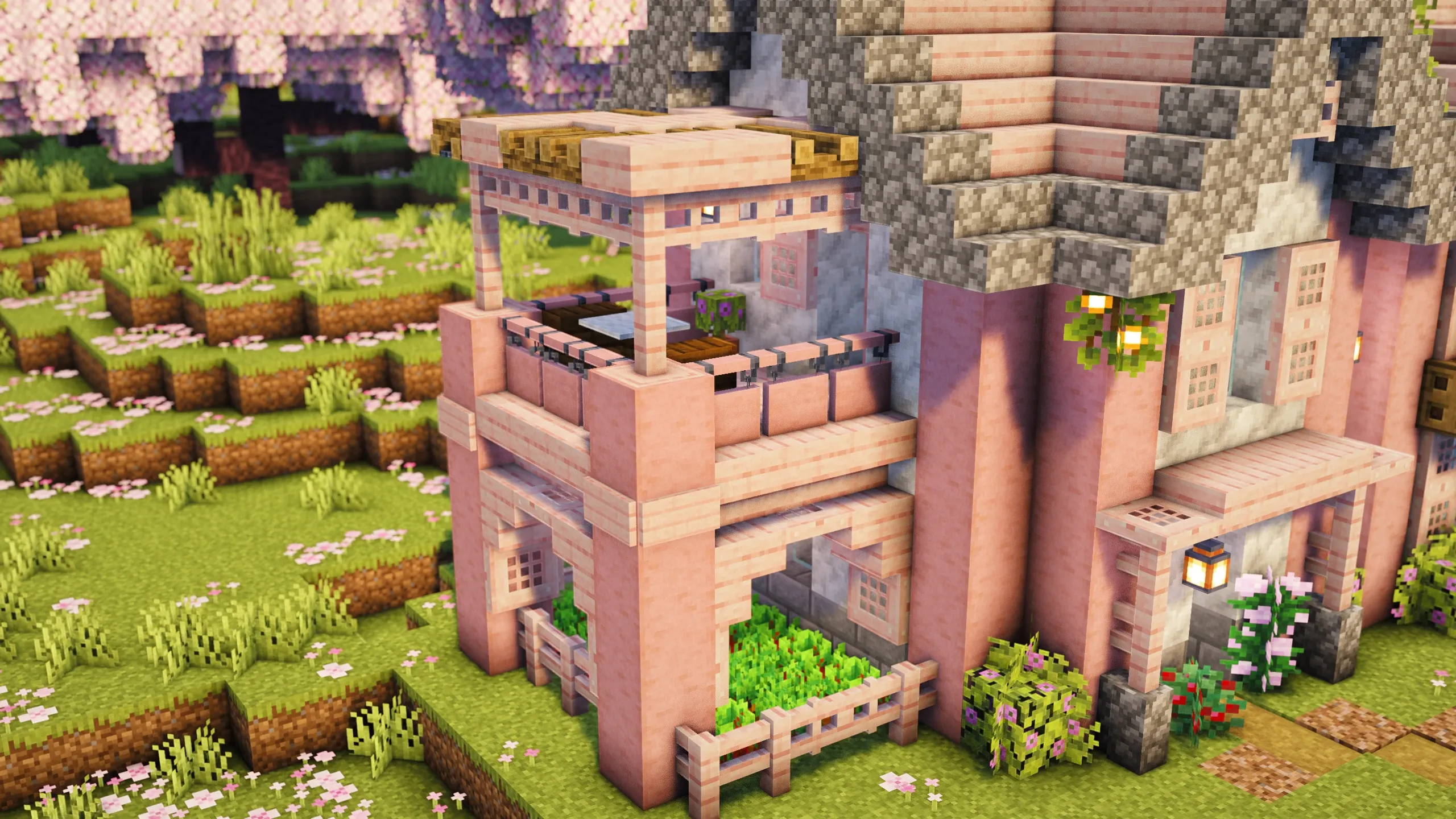 Cherry Blossom Manor, a Minecraft house, in-game photo 3