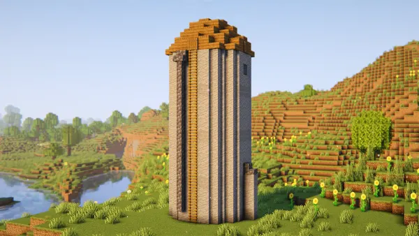 Farm Silo, a Minecraft build