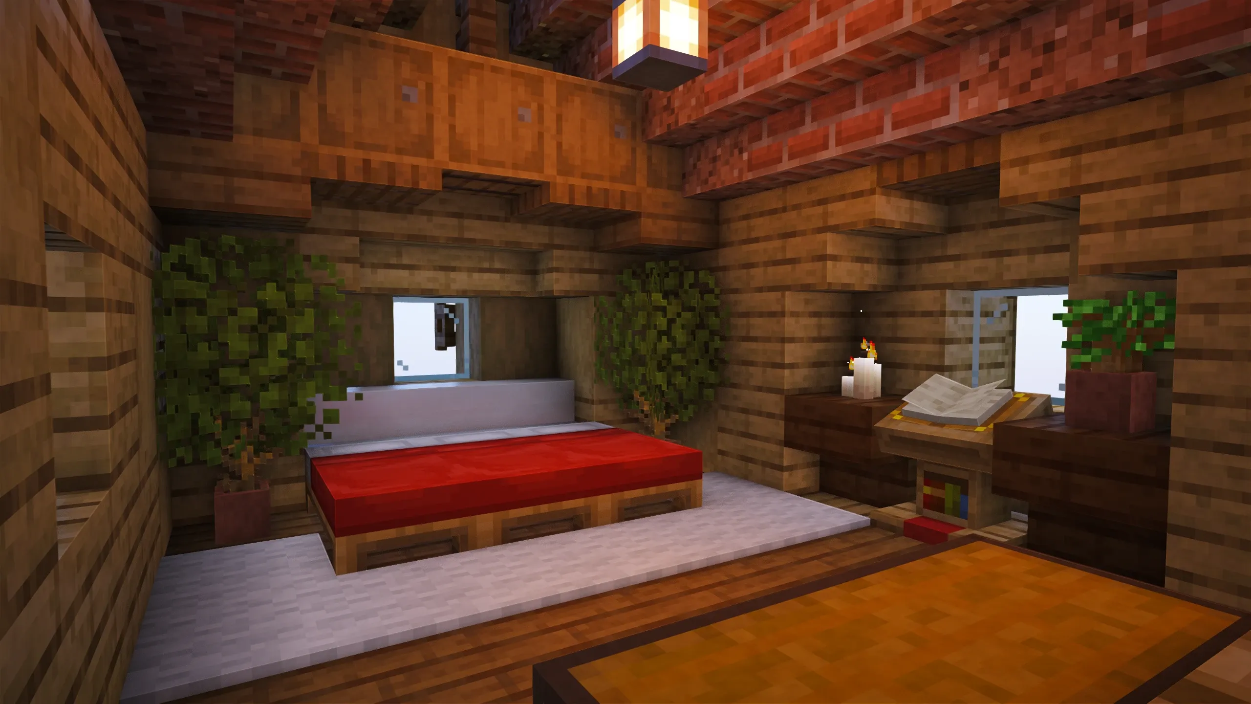 Rosebrick Cottage, a Minecraft starter house and survival base, in-game photo 5