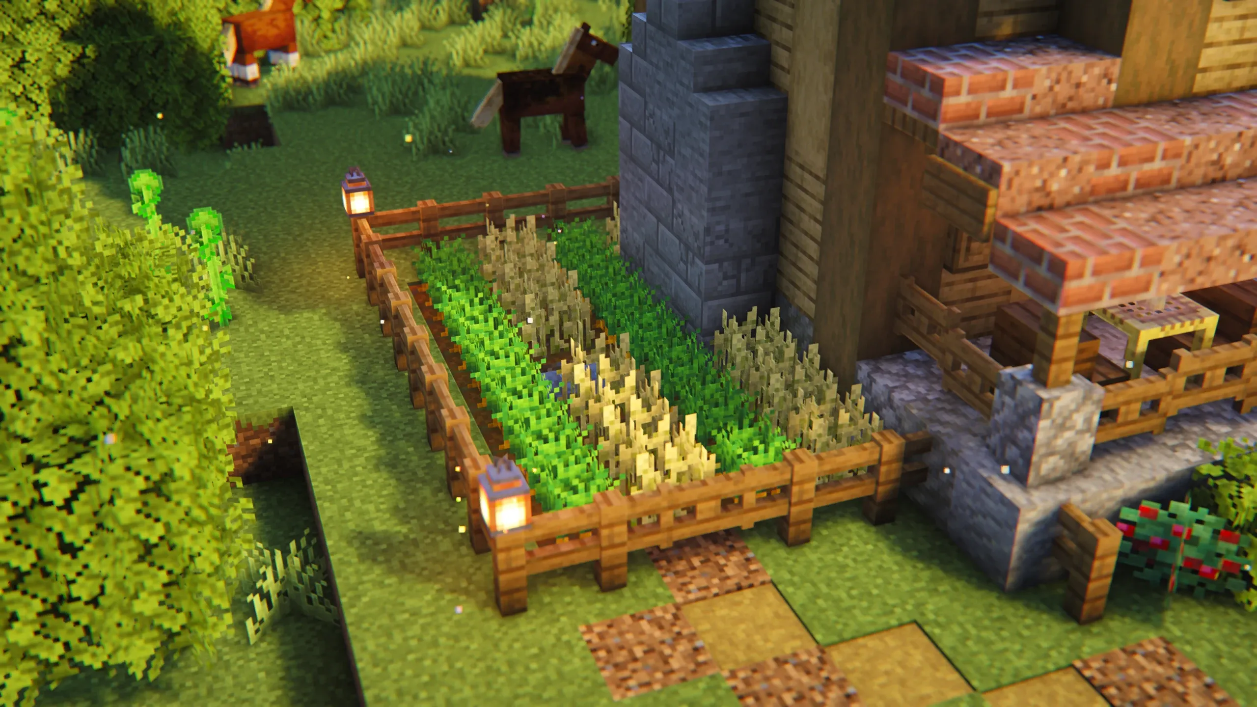 Rosebrick Cottage, a Minecraft starter house and survival base, in-game photo 4